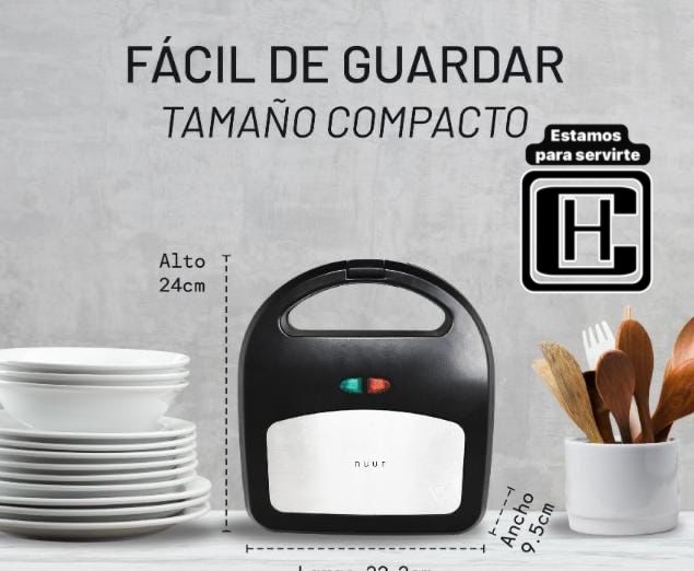 SANDWICHERA 5 EN 1 ANTIADHERENTE Y COMPACTA