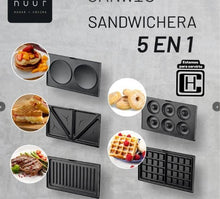 Cargar imagen en el visor de la galería, SANDWICHERA 5 EN 1 ANTIADHERENTE Y COMPACTA
